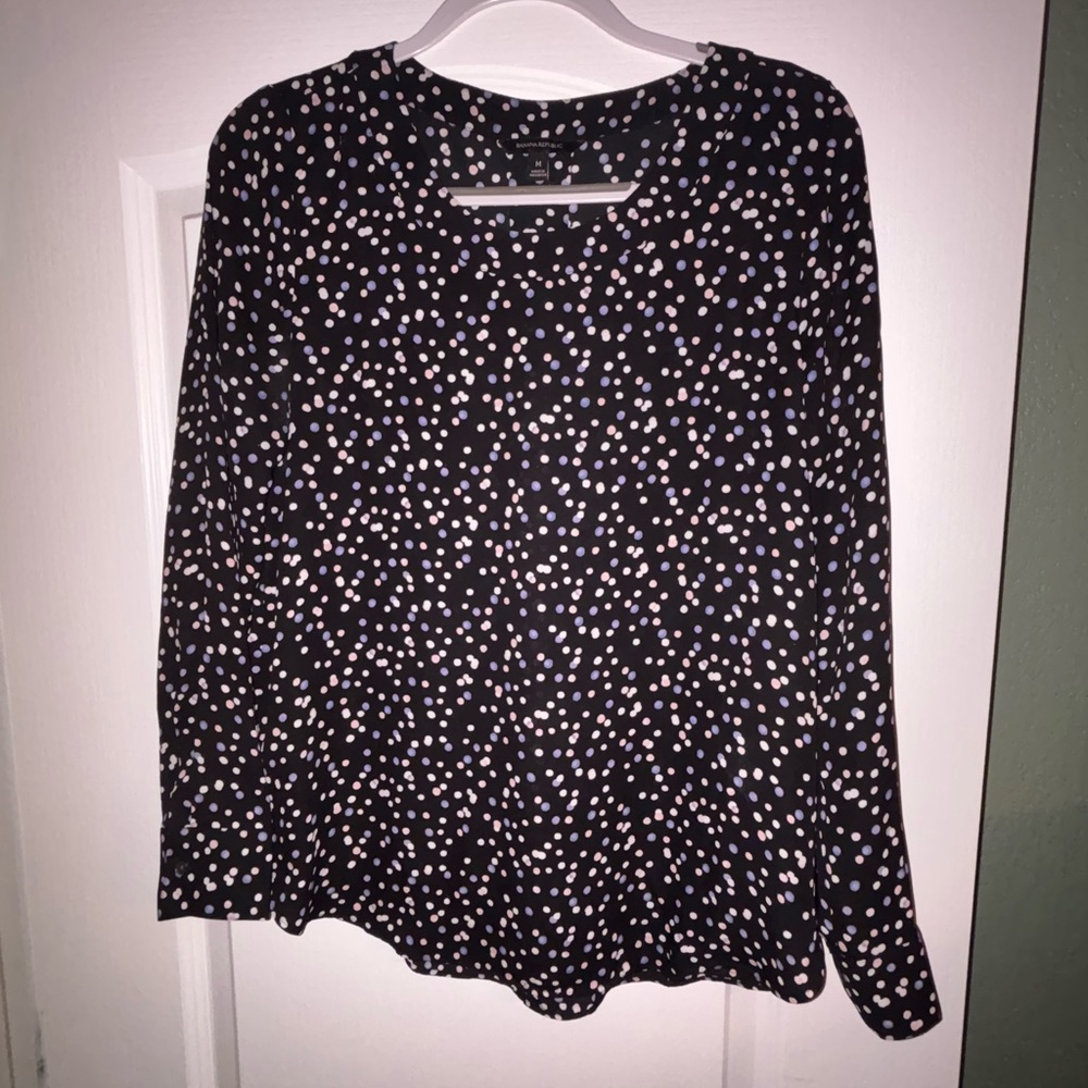 Banana Republic Black Polka Dot Blouse